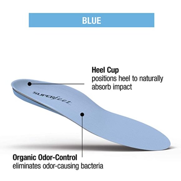 Superfeet High Arch Correction Insole, High Arch Support Insole, Blue F Size - Picture 3 of 5